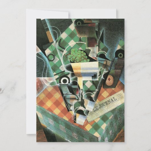 Stillleben mit geprüftem Tabletekloth von Juan Gri Einladung (Vorderseite)