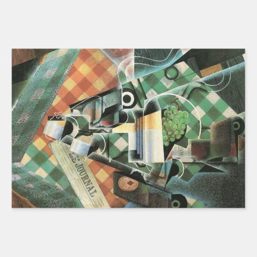 Stillleben mit geprüftem Tabletekloth von Juan Gri Geschenkpapier Set (Vorderseite)