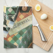 Stillleben mit geprüftem Tabletekloth von Juan Gri Geschirrtuch (Viertel Falte)