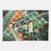 Stillleben mit geprüftem Tabletekloth von Juan Gri Geschirrtuch (Horizontal)