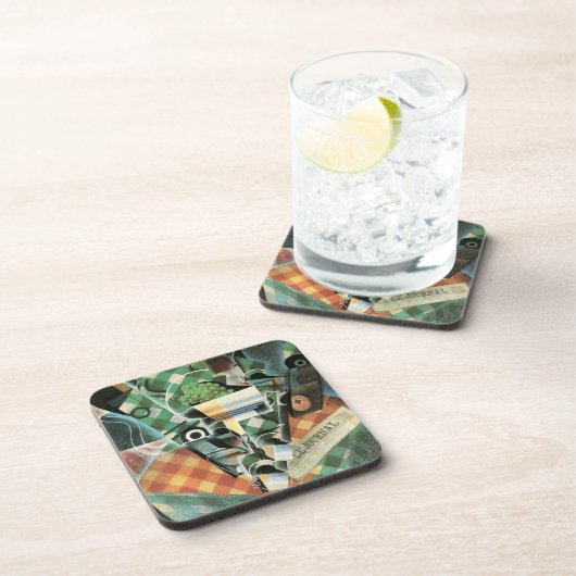 Stillleben mit geprüftem Tabletekloth von Juan Gri Getränkeuntersetzer (Rechte Seite)