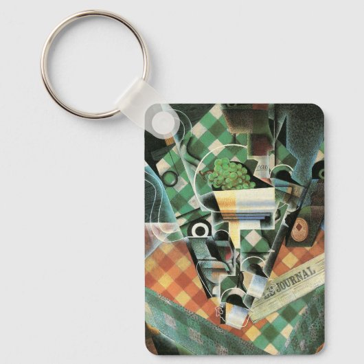 Stillleben mit geprüftem Tabletekloth von Juan Gri Schlüsselanhänger (Vorderseite)