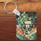 Stillleben mit geprüftem Tabletekloth von Juan Gri Schlüsselanhänger (Vorderseite)