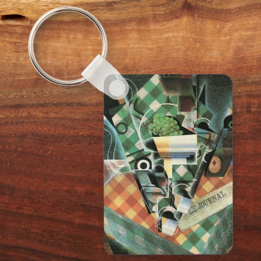 Stillleben mit geprüftem Tabletekloth von Juan Gri Schlüsselanhänger (Vorderseite)