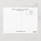 Stillleben mit Ginger Jar und Eggpflanzen Postkarte (Rückseite)