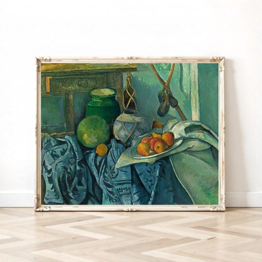 Stillleben mit Ginger Jar und Eggplants, Cezanne Poster
