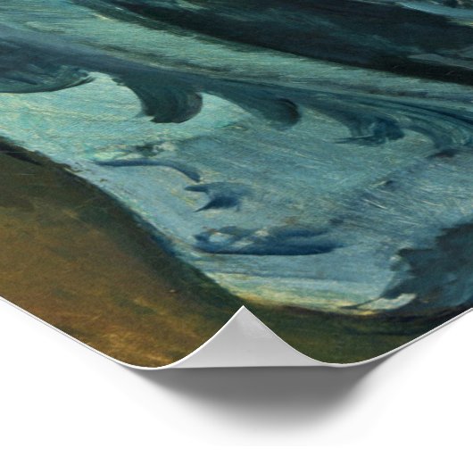 Stillleben mit Ginger Jar und Eggplants, Cezanne Poster (Ecke)