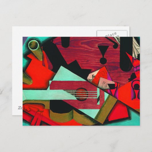 Stillleben mit Gitarre von Juan Gris Postkarte (Vorne/Hinten)