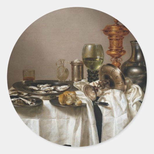 Stillleben mit Goldgoblet - Willem Claesz. Heda Runder Aufkleber (Vorderseite)