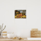 Stillleben mit Granatäpfeln Poster (Küche)