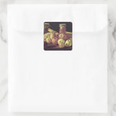 Stillleben mit Granatäpfeln Quadratischer Aufkleber (Tasche)