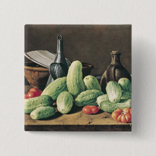 Stillleben mit Gurken und Tomaten Button