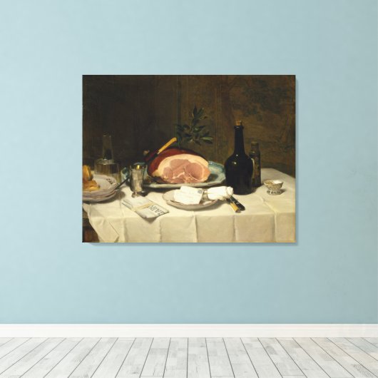 Stillleben mit Ham Leinwanddruck (Insitu (Holzboden))