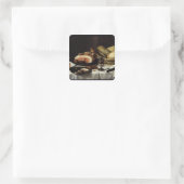 Stillleben mit Ham Quadratischer Aufkleber (Tasche)