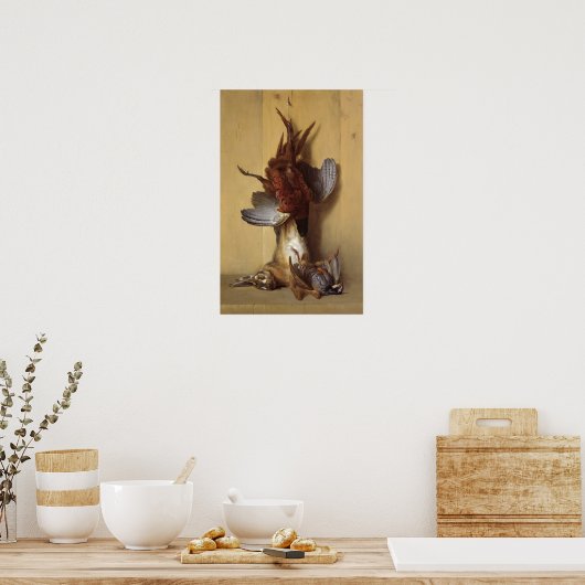 Stillleben mit Hase Poster (Küche)