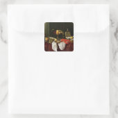 Stillleben mit Hummer Quadratischer Aufkleber (Tasche)