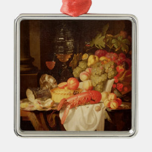Stillleben mit Hummer Silbernes Ornament