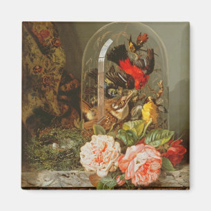 Stillleben mit Humming Bird in einem Glasdom Magnet