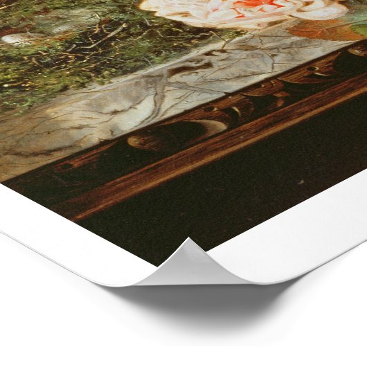 Stillleben mit Humming Bird in einem Glasdom Poster (Ecke)