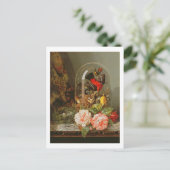 Stillleben mit Humming Bird in einem Glasdom Postkarte (Stehend Vorderseite)