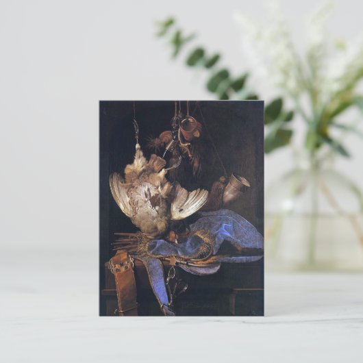 Stillleben mit Jagdausrüstung Postkarte (Stehend Vorderseite)