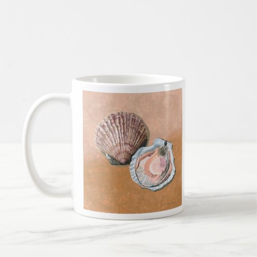Stillleben mit Jakobsmuscheln Kaffeetasse (Links)