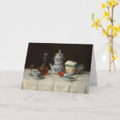 Stillleben mit Kaffee-Einstellung | Albert Anker Karte (Gelbe Blume)