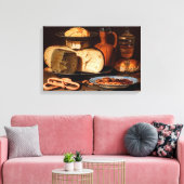 Stillleben mit Käse, Mandeln und Brezeln Leinwanddruck (Insitu (Wohnzimmer))