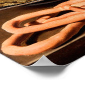 Stillleben mit Käse, Mandeln und Brezeln Poster (Ecke)