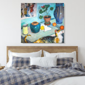 Stillleben mit Katze | Auguste Macke | Leinwanddruck (Insitu (Schlafzimmer))
