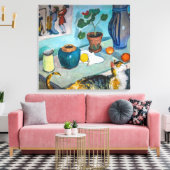 Stillleben mit Katze | Auguste Macke | Leinwanddruck (Insitu (Wohnzimmer))