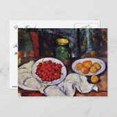Stillleben mit Kirschen und Pfirsichen von Paul Cé Postkarte (Vorne/Hinten)