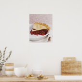Stillleben mit Kirschkuchen Poster (Küche)