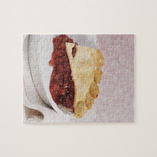 Stillleben mit Kirschkuchen Puzzle (Horizontal)