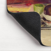 Stillleben mit Kuchen und einer Silber-Teekanne Mousepad (Ecke)