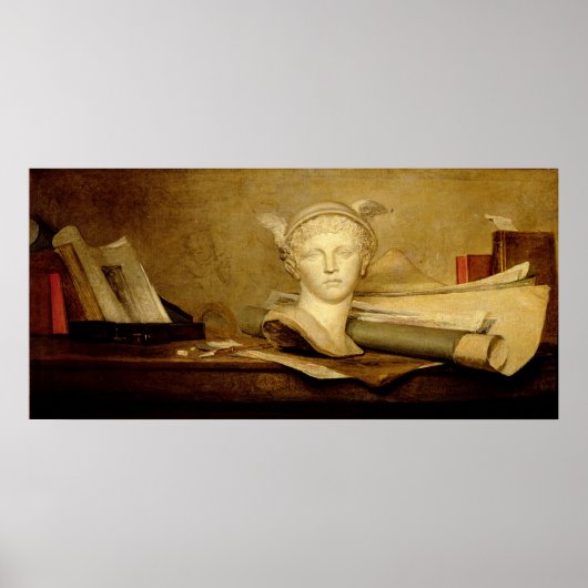 Stillleben mit Kunstattributen, 1765-66 Poster (Vorne)