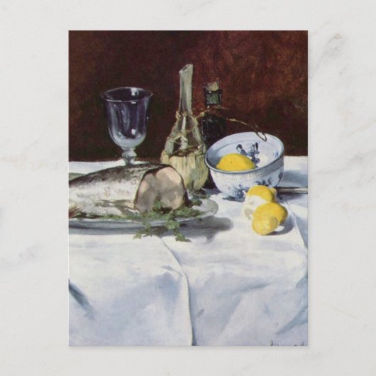 Stillleben mit Lachs - Edouard Manet Postkarte (Vorderseite)