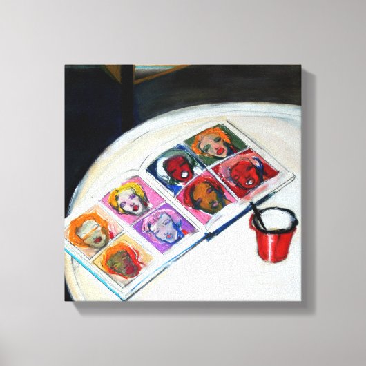 Stillleben mit Leinwand der Buch- und Roten Tasse (Vorderseite)