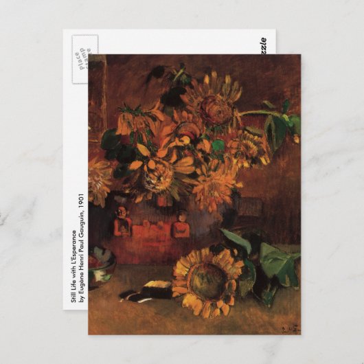 Stillleben mit L'Esperance (Hoffnung) von Paul Gau Postkarte (Vorne/Hinten)