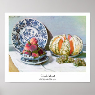 Stillleben mit Melon, 1872 Claude Monet Poster