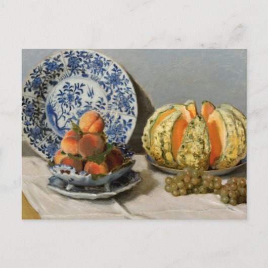 Stillleben mit Melon Claude Monet Postkarte (Vorderseite)