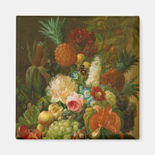 Stillleben mit Melon und Trauben Magnet (Vorne)