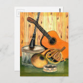 Stillleben mit Musikinstrumenten Postkarte (Vorne/Hinten)