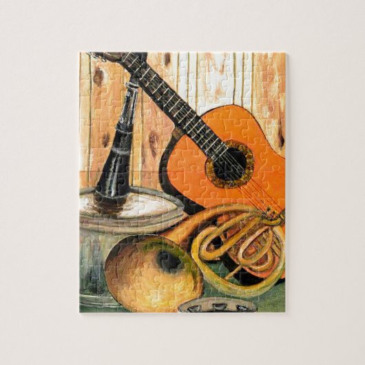 Stillleben mit Musikinstrumenten Puzzle (Vertikal)