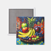 Stillleben mit Obst 4 Magnet (Vorderseite/Rückseite)