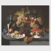 Stillleben mit Obst, Austern und Weinmalerei Geschenkpapier (Flach)