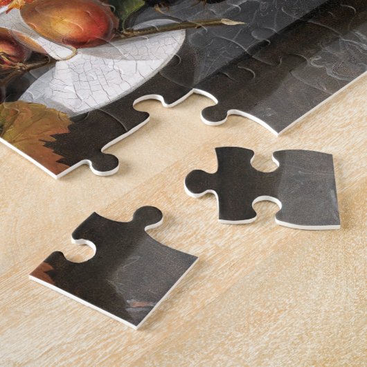 Stillleben mit Obst, Austern und Weinmalerei Puzzle (Seite)