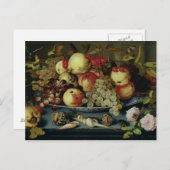 Stillleben mit Obst, Blume und Meeresfrüchten Postkarte (Vorne/Hinten)