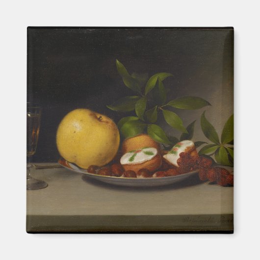 Stillleben mit Obst, Kuchen und Wein, 1821 Magnet (Vorne)