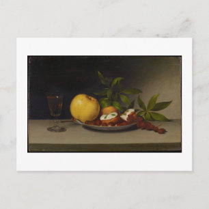 Stillleben mit Obst, Kuchen und Wein, 1821 Postkarte